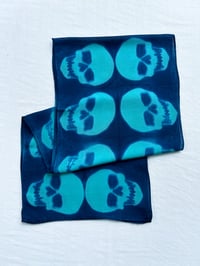 Image 1 of Turquoise Skull — Wool/Silk Scarf