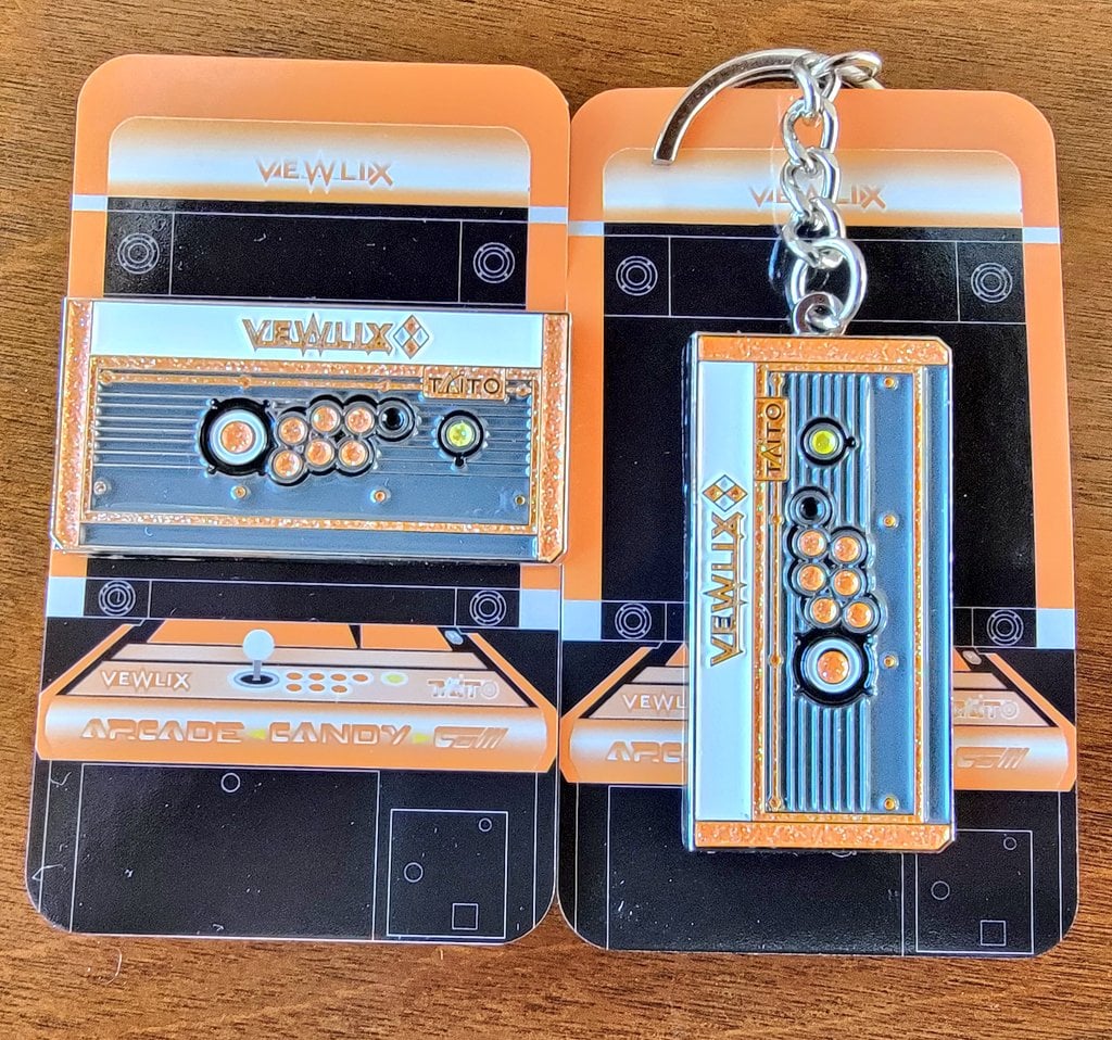 Vewlix Diamond Blue, Black, Red & Orange Pin and Keychain | Arcade