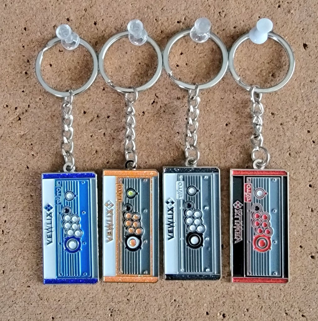 Image of Vewlix Diamond Blue, Black, Red & Orange Pin and Keychain 