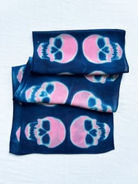 Image 1 of Pink Skull — Wool/Silk Scarf