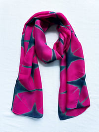 Image 2 of Fuchsia Stars — Wool/Silk Scarf