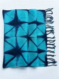 Image 1 of Turquoise Stars — Textured Linen Wrap