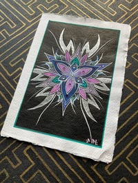 Image 1 of A5 silver mandala on recycled cotton paper