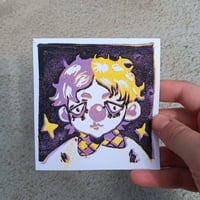 Image 1 of NONBINARY Clown Linocut Postcard