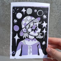 ACE Clown Linocut Postcard Print 