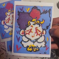 POLYAM Clown Linocut Postcard