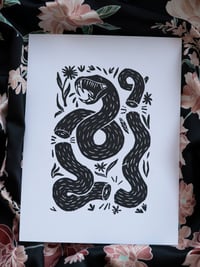 Image 1 of Snake Linocut Print