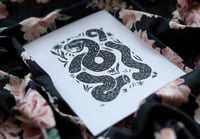 Image 2 of Snake Linocut Print