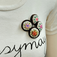 Image 1 of Hand Embroidered Brooch - French Knots