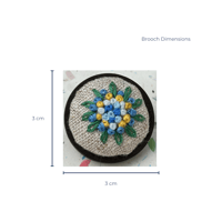 Image 3 of Hand Embroidered Brooch - French Knots