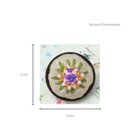 Image 4 of Hand Embroidered Brooch - French Knots