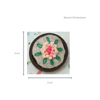 Image 5 of Hand Embroidered Brooch - French Knots