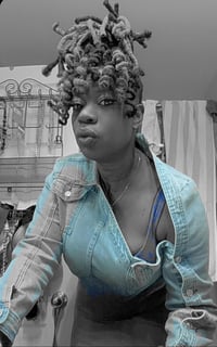 Image 1 of COLD SHOULDER CROP DENIM JACKET