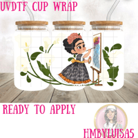 Frida painting UVDTF cup wrap 