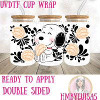 Double Sided Snoopy Talavera UVDTF cup wrap 