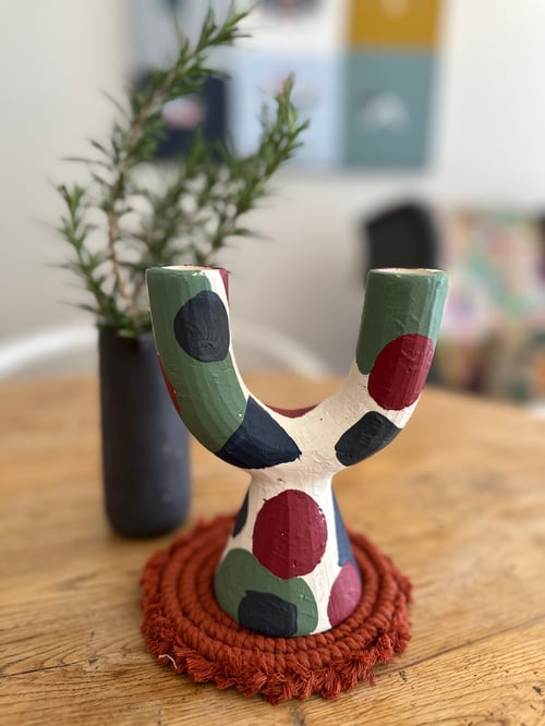 Image of Earthy Geometric Painted Vessels - SALE