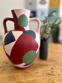 Image 2 of Earthy Geometric Painted Vessels - Workshop Sample $25 SALE