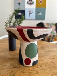 Image 3 of Earthy Geometric Painted Vessels - Workshop Sample $25 SALE