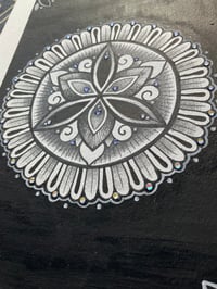 Image 2 of A5 black and white mandala on watercolour paper 