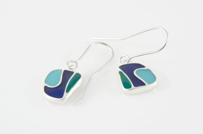 Fluid Lines Silver Earrings 
