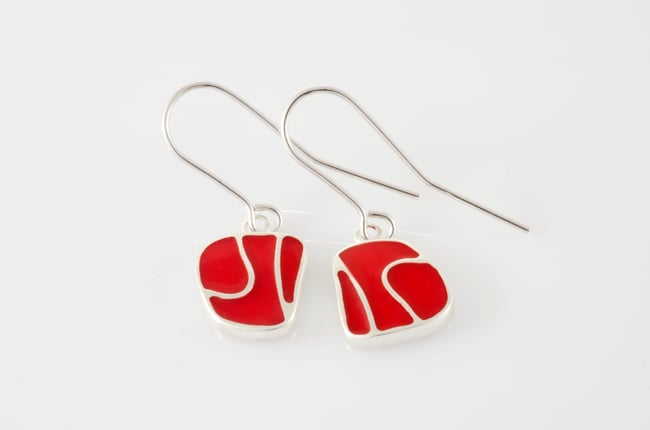 Fluid Lines Silver Earrings 