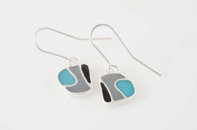 Fluid Lines Silver Earrings 