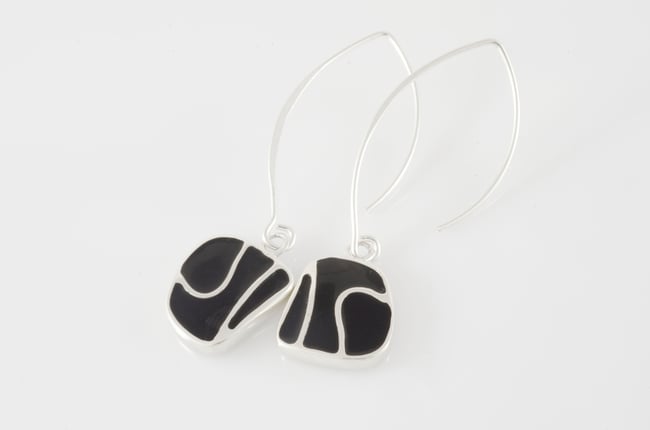 Fluid Lines Silver Earrings 
