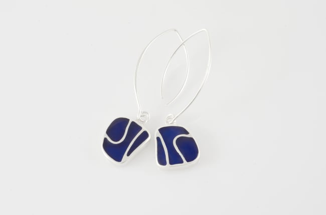 Fluid Lines Silver Earrings 
