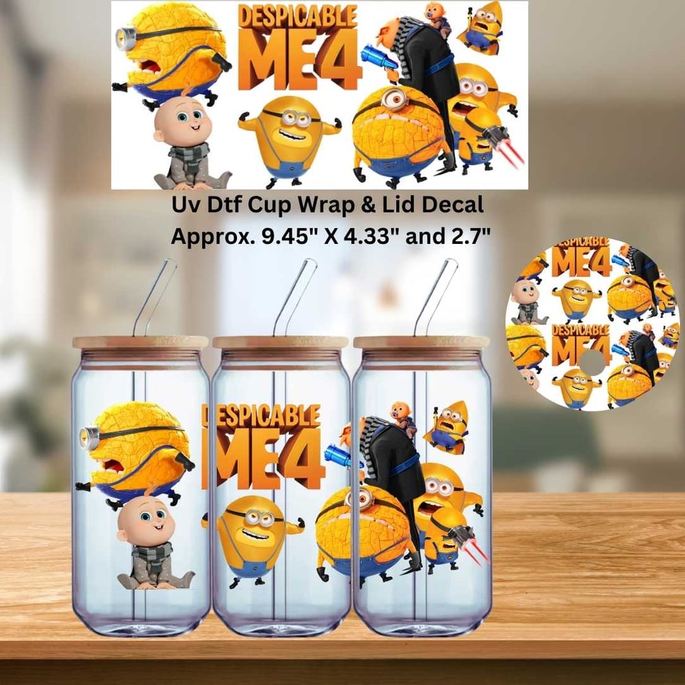 Image of Minions Uv Dtf Wrap & Lid Decal  Despicable  W0914