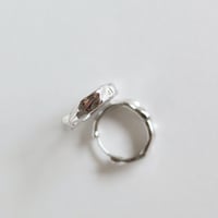 Image 1 of MOLTEN TEXTURE HOOPS IN SILVER
