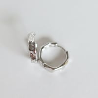 Image 3 of MOLTEN TEXTURE HOOPS IN SILVER