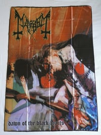 Image 1 of MAYHEM - Dawn of the black hearts Flag (cloth poster Banner tapestry) Black metal Euronymous