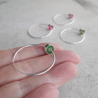 Image 1 of 'Golden Record' Hoops in Emerald Green