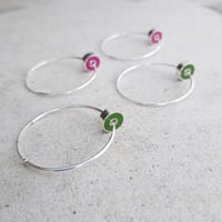 Image 3 of 'Golden Record' Hoops in Emerald Green
