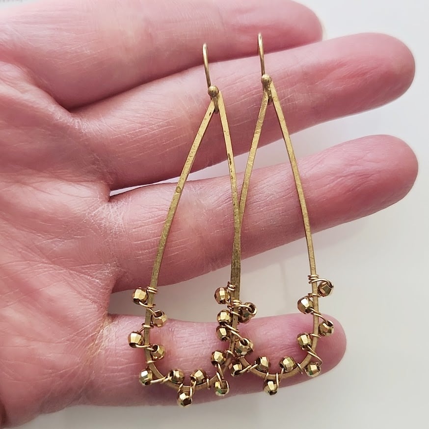 Image of Brass Wire Wrapped Earrings