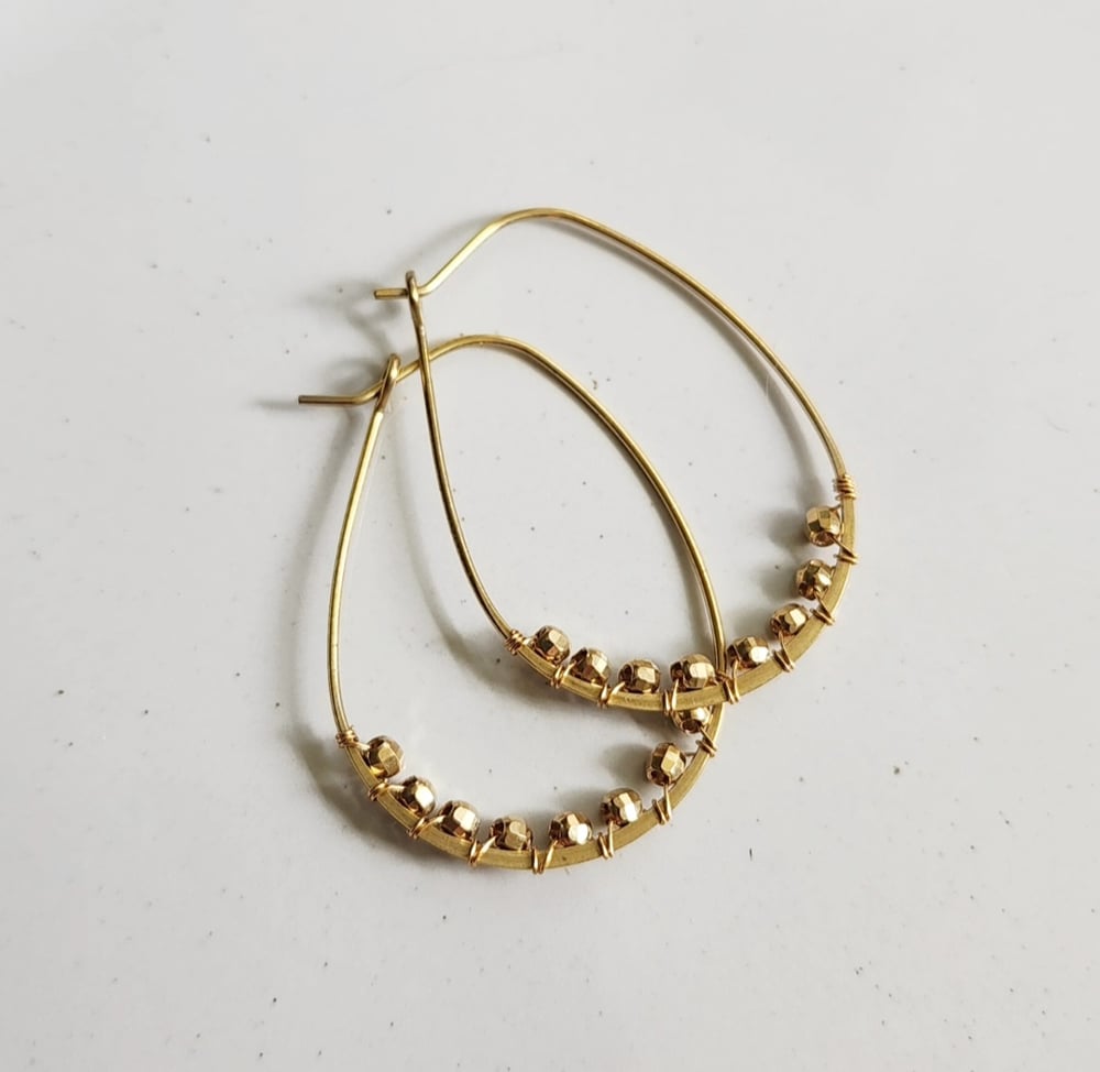 Image of Brass Wire Wrapped Earrings