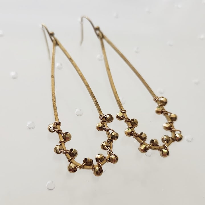 Image of Brass Wire Wrapped Earrings
