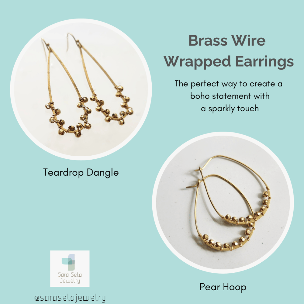 Image of Brass Wire Wrapped Earrings