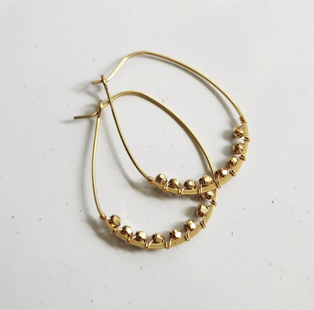 Image of Brass Wire Wrapped Earrings