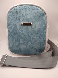 Image 1 of Blue flowers and white sling pack