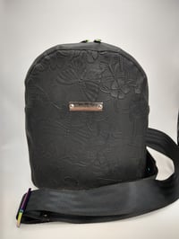 Image 1 of Black dragonfly and butterflies sling pack