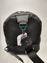 Image 2 of Black dragonfly and butterflies sling pack
