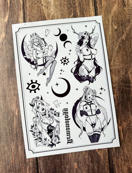 Image of  Demonology temporary tattoo sheet PREORDER