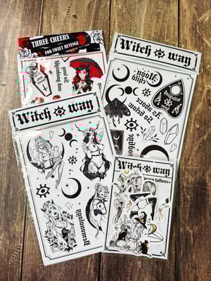 Image of Revenge temporary tattoo sheet