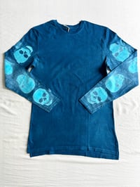 Image 2 of Caribbean Blue Skull — Long Sleeve T-Shirt — Medium