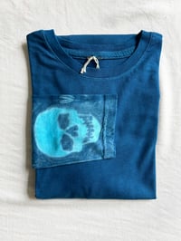 Image 1 of Caribbean Blue Skull — Long Sleeve T-Shirt — Medium