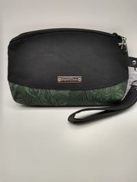 Image 1 of Black top and colored vinyl bottom wristlet 