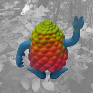 Peace Yeti Figure-yellow/pink colorway