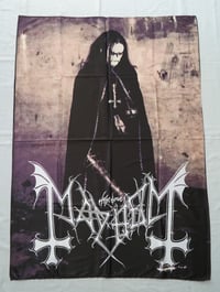 Image 1 of MAYHEM - Euronymous Flag (cloth poster Banner tapestry) Black metal Burzum