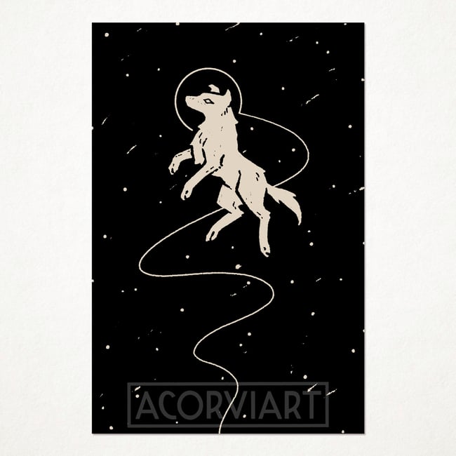 Laika Postcard Print